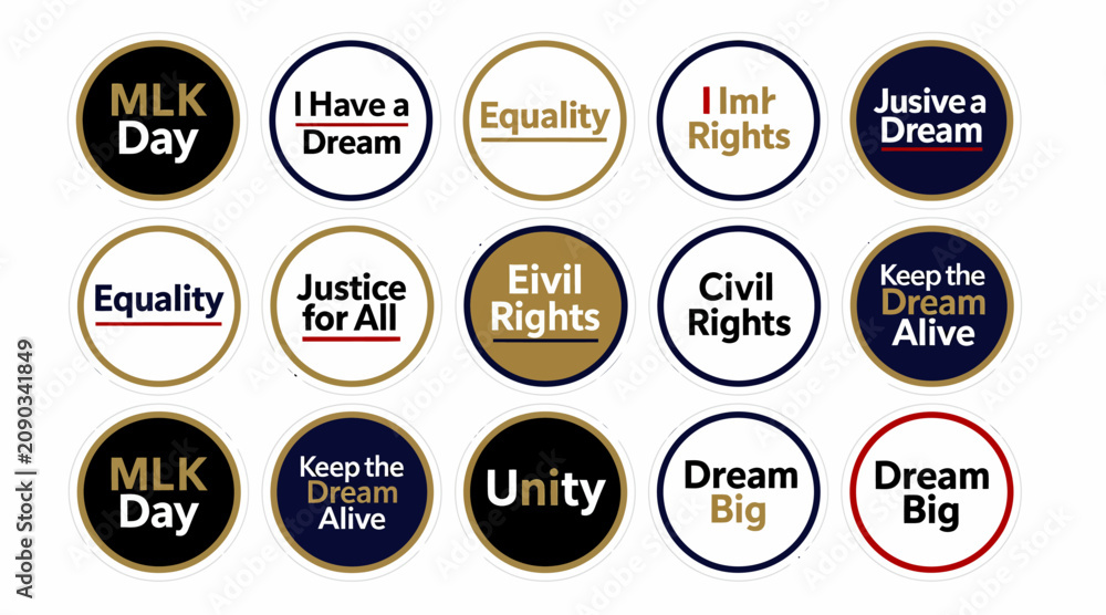 Fototapeta premium Martin Luther King Jr Day inspirational quotes and phrases
