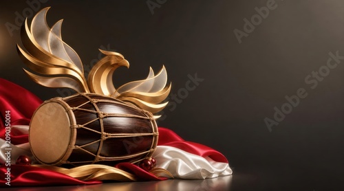 Decorative drum with eagle emblem for Indonesia Independence Day celebration