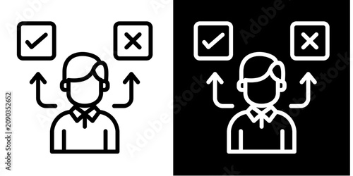 Decision Making Icon Set White Style Collection