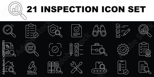Quadro su tela Inspection web icons in line style