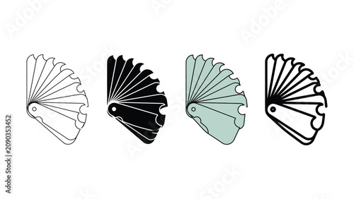 Tableau sur toile Feeler gauge tool icon set with diverse design styles