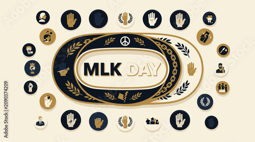 MLK Day Celebration of Civil Rights and Equality Icons