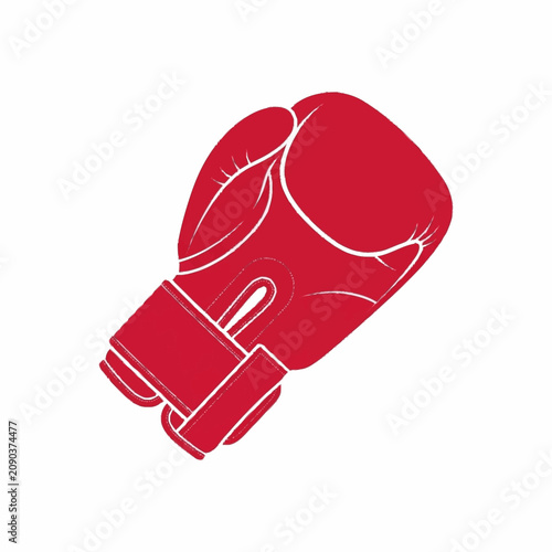 Photos Red Boxing Glove Isolated on White Background.