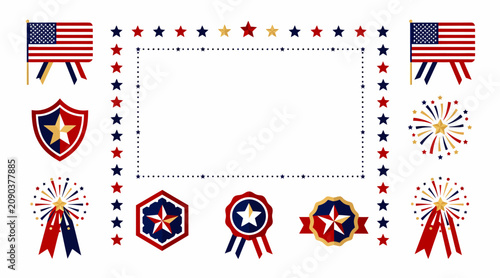 patriotic american symbols frame
