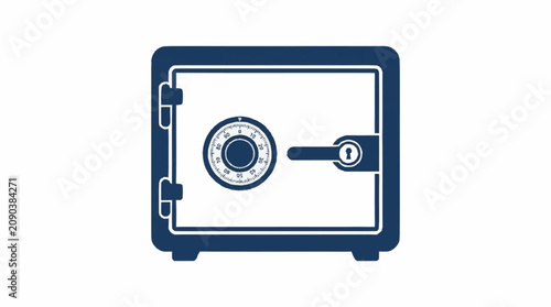 Fotografie Secure Metal Safe with Combination Lock and Handle.