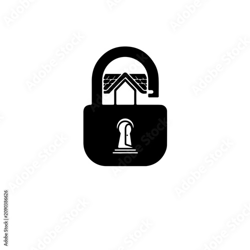 Conceptual black and white icon of a padlock shaped like a school gate, opening to reveal a doorway, symbolizing education as the key to knowledge and freedom.
 