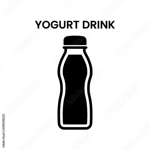 Yogurt Drink Bottle Illustration for Beverage Advertising.