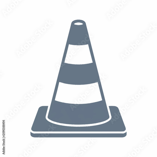 Canvas Print Traffic Cone Safety Barrier Warning Symbol.