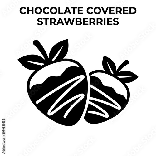 Chocolate Covered Strawberries Illustration for Food Packaging.