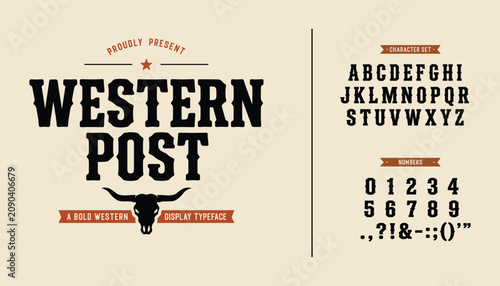 Foto Vintage western slab serif typeface for bold branding and rustic design