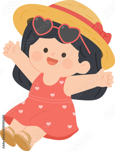 Girl Wearing a Summer Hat