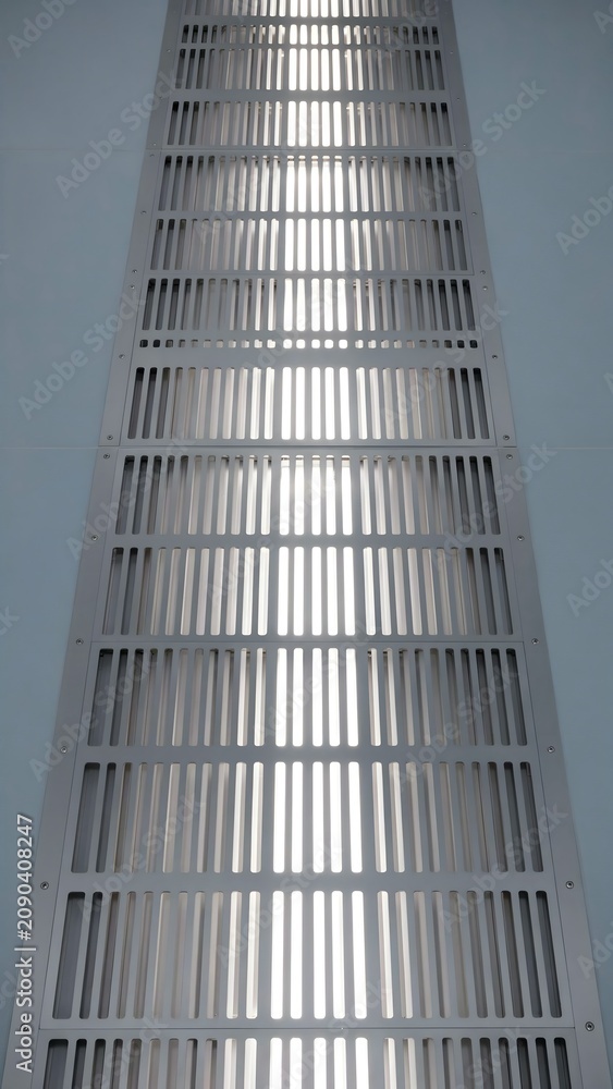 Obraz premium Modern Vertical Ventilation Panel with Horizontal Slats and Light Passage