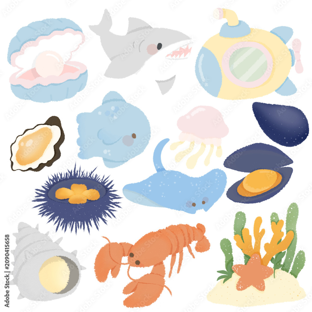 Naklejka premium sea life