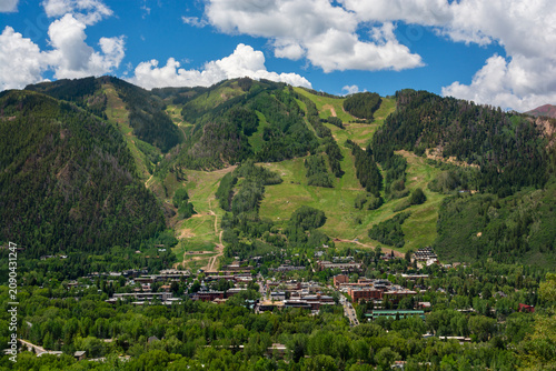 Downtown Aspen on a Sunny Summer Day in the Rocky Mountains of Colorado