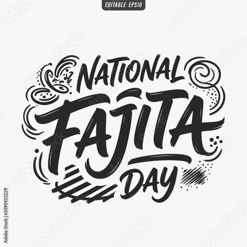 Canvas Print The flat design for a National Fajita Day poster focuses on simplicity, elegance, and ease of recognition