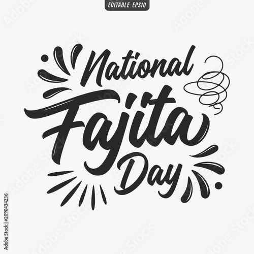 Fotografie The flat design for a National Fajita Day poster focuses on simplicity, elegance, and ease of recognition