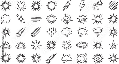 Konstfotografi Vector comic explosion effects, graphic design elements, illustration, starburst