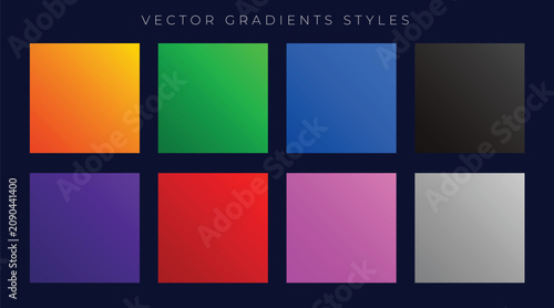 Cuadro en lienzo Modern colorful square gradient styles palette set vector