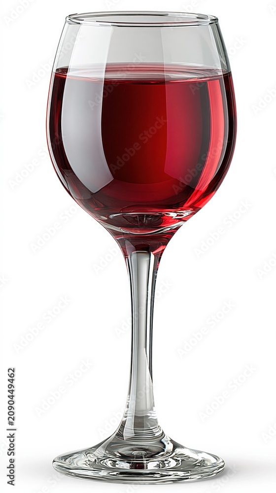 Obraz premium Elegant Glass of Rich Red Wine Isolated on White Background for Beverage and Lifestyle Concepts