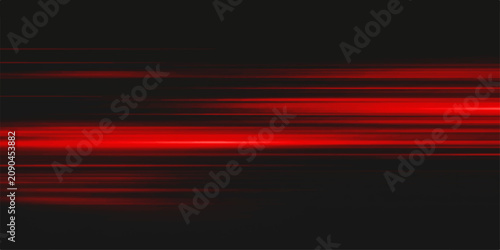 Tableau sur toile Abstract streaks of bright red light illuminate the darkness, creating a dynamic sense of motion and energy, hinting at speed and technological advancement