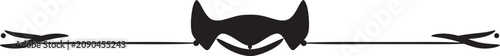 Abstract Decorative Element With Horns And Line Divider