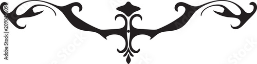 Elegant Black Flourish Ornament Decorative Swirls and Swashes