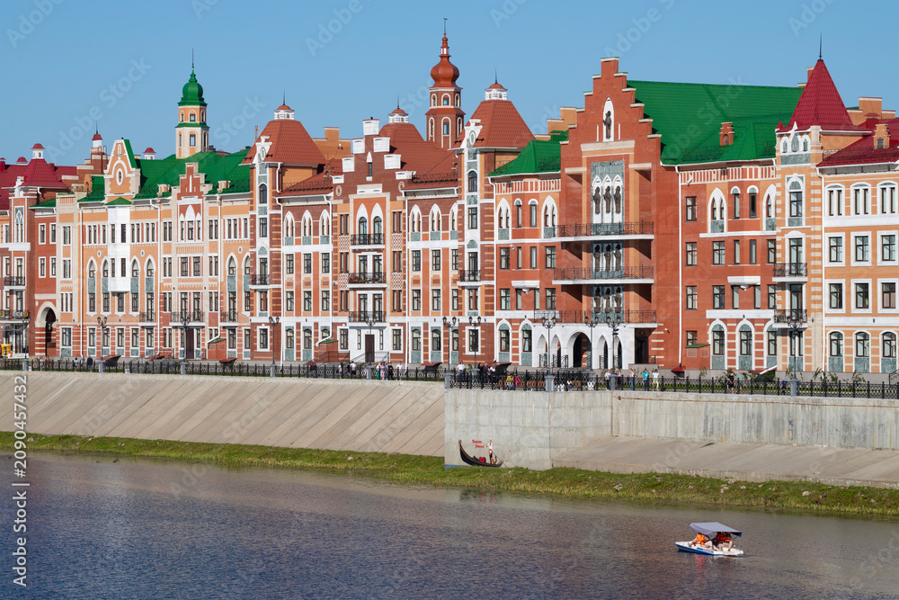 Fototapeta premium The Brugge Embankment on a sunny August day. Yoshkar-Ola