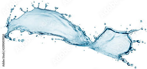 Cuadro en lienzo Twisted water splash isolated