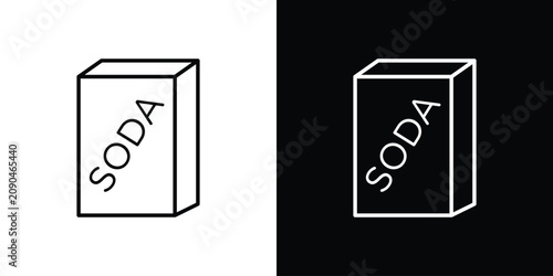 Bild auf Leinwand baking soda icon thin symbol group. EPS10
