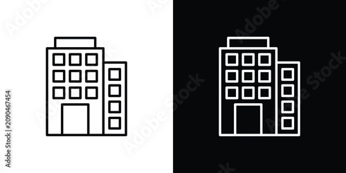 Fotografía Headquarters icon thin symbol group. EPS10