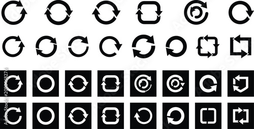 Foto Refresh reload arrow mega vector icon bundle loop recycle reset repeat button sy
