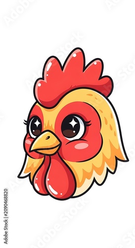 Cute cartoon character with big eyes and red hair.