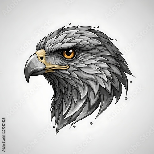 Close up portrait of a majestic bald eagle in flight.