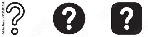 Bild auf Leinwand question mark black icon set isolated vector illustration on transparent background