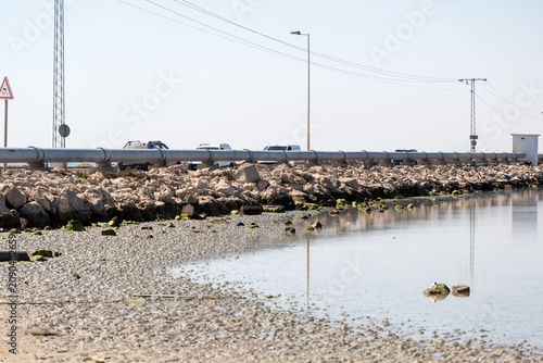 Ancient roman dike between Djerba and continent
