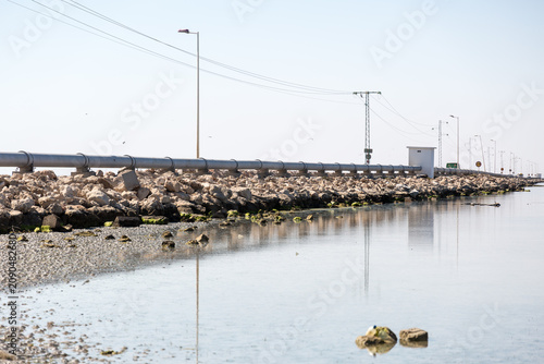 Ancient roman dike between Djerba and continent