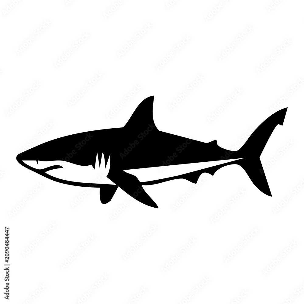 Fototapeta premium shark vector silhouette