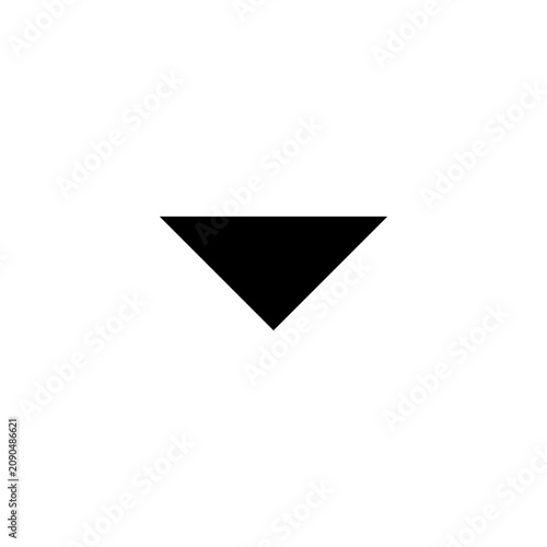 Triangle Down Arrow Solid Filled Bold Icon Vector