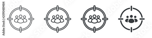 Target Audience Different Icon Set Simple Style Collection 