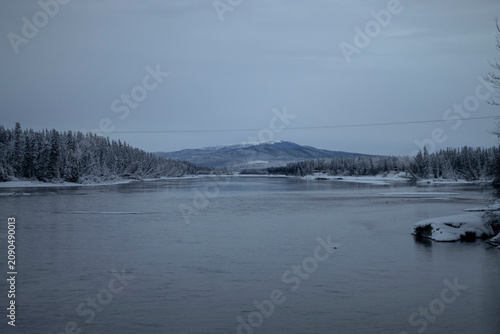 Mountain behind Tanana River in Alaska