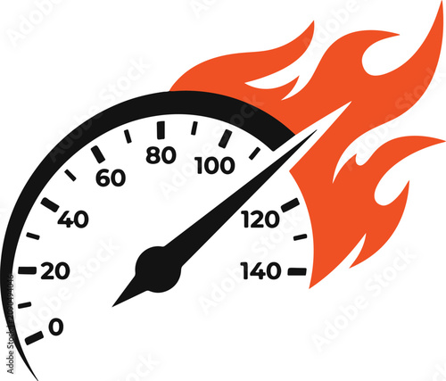 speedometer and fire