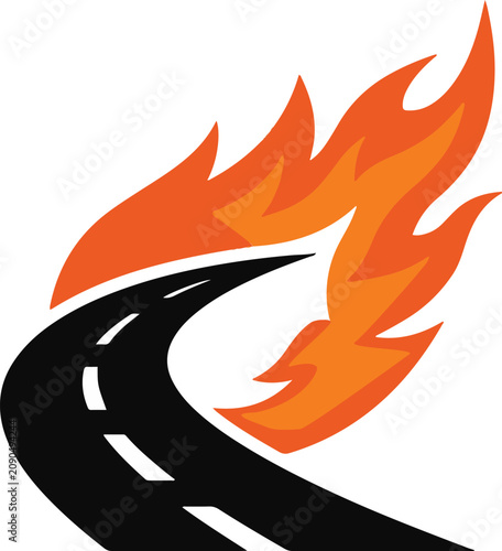 vector illustration of a fire road