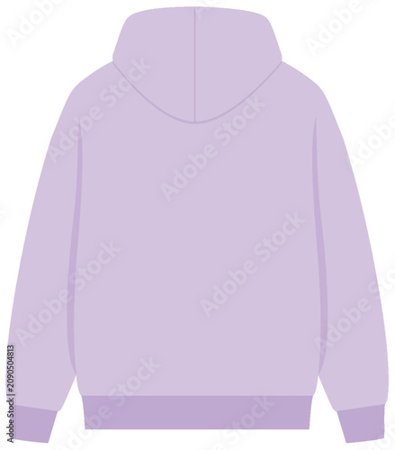 Blank Lavender Purple Hoodie Vector Illustration for Clothing Mockup