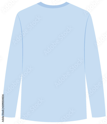 Blank Light Blue Long Sleeve T-Shirt Vector Mockup Template