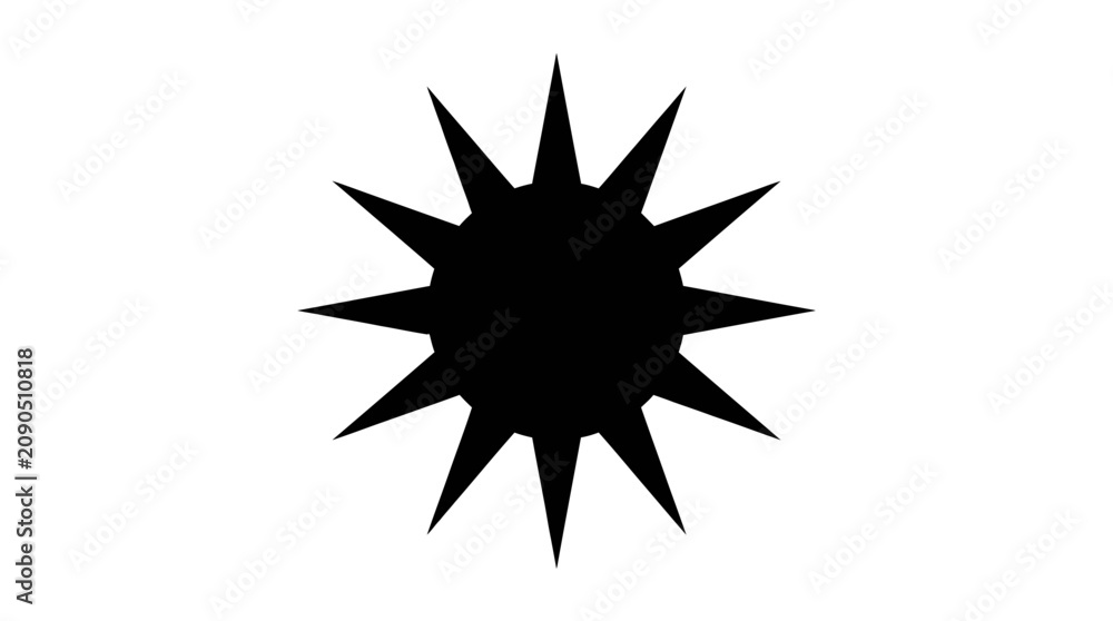 Fototapeta premium Black star shape on white background conceptual design and graphic element