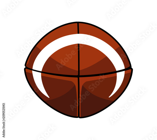 Cartoon American Football The Ball Face Forward Illustration Simple Digital Design