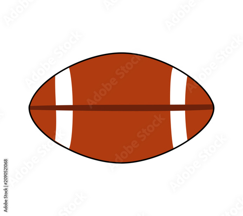 Cartoon American Football The Ball Face Backward Illustration Simple Digital Design 