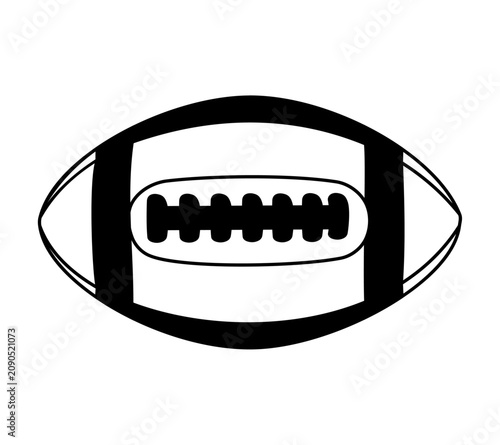 Cartoon American Football Seen From Above Outline Style Simple Digital Design