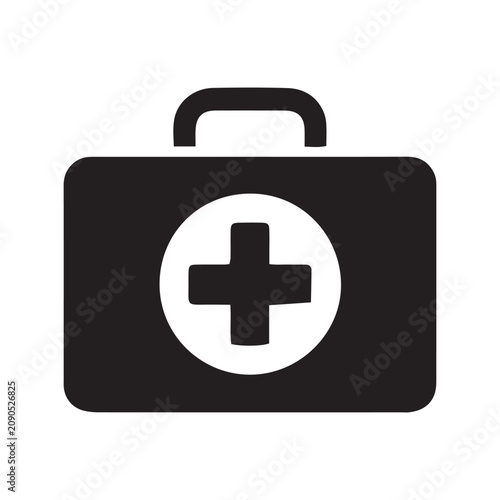 First aid kit medical briefcase icon vector illustration isolated on white background