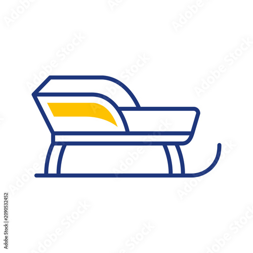Bilde på lerret Winter sled icon. Sports and winter sports line symbol. Color.
